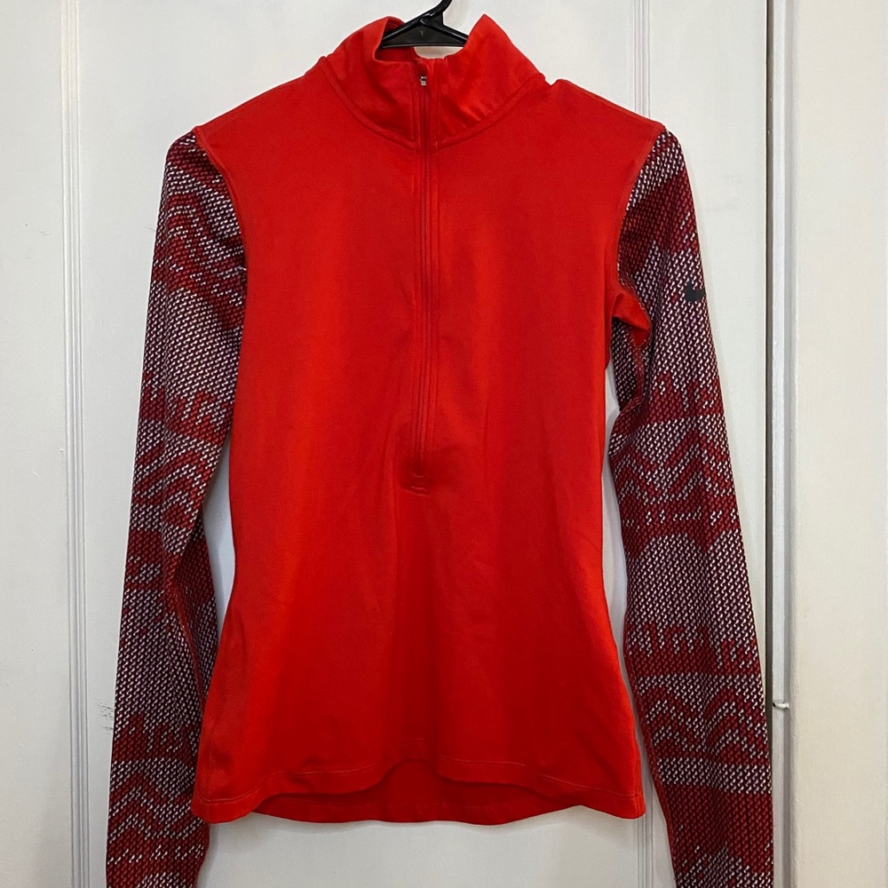 Long Sleeve Red Nike Dri Fit Quarter Zip